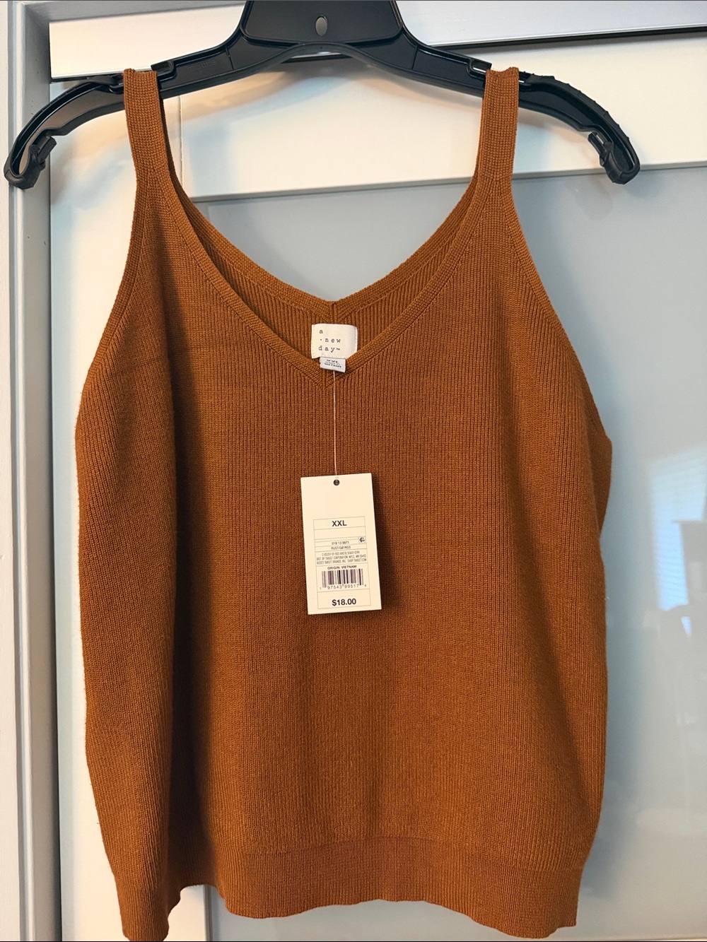 A New Day Ribbed V-Neck Knit Tank Top